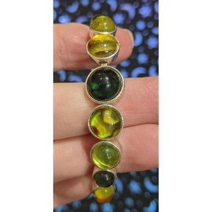 Green And Silver Shell Bracelet